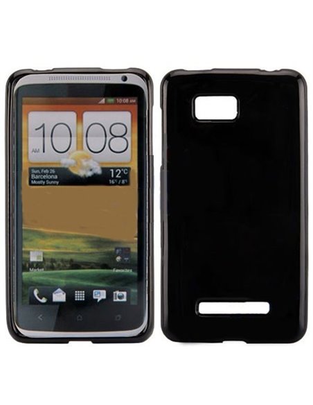 CUSTODIA GEL TPU SILICONE LUCIDA per HTC ONE SU 528W COLORE NERO