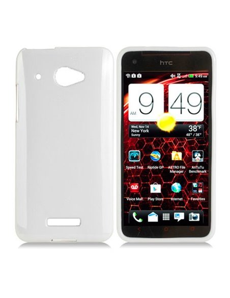 CUSTODIA GEL TPU SILICONE LUCIDA per HTC BUTTERFLY X920E DELUXE COLORE BIANCO