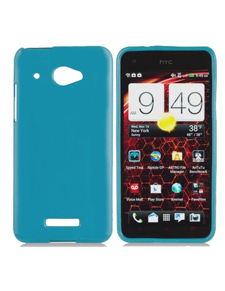 CUSTODIA GEL TPU SILICONE LUCIDA per HTC BUTTERFLY X920E DELUXE COLORE BLU