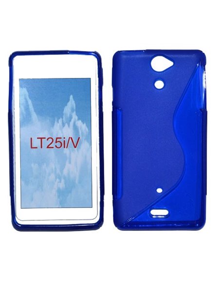 CUSTODIA GEL TPU SILICONE DOUBLE per SONY XPERIA V LT25I COLORE BLU