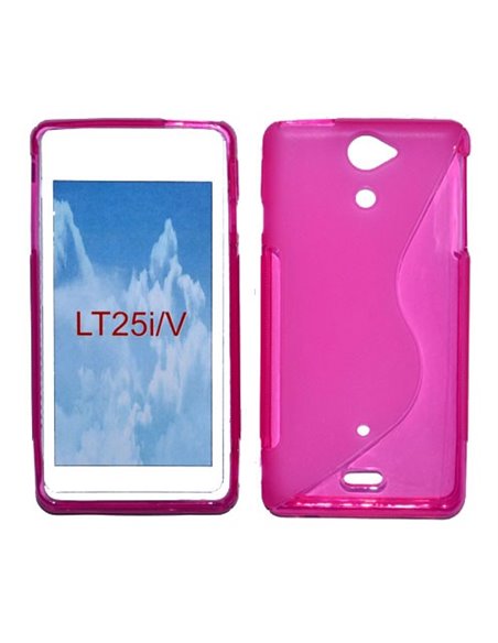 CUSTODIA GEL TPU SILICONE DOUBLE per SONY XPERIA V LT25I COLORE ROSA