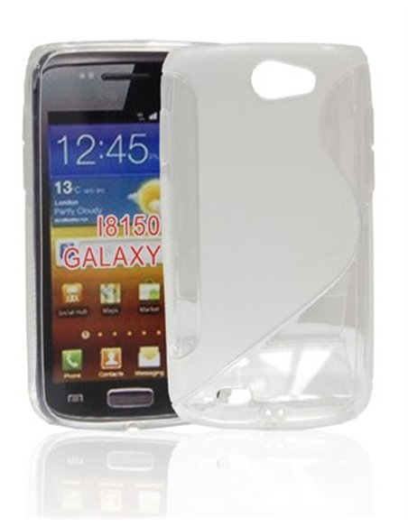 CUSTODIA GEL TPU SILICONE DOUBLE per SAMSUNG I8150 Galaxy W, Galaxy Wonder COLORE BIANCO