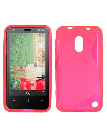 CUSTODIA GEL TPU SILICONE DOUBLE NOKIA LUMIA 620 COLORE ROSA