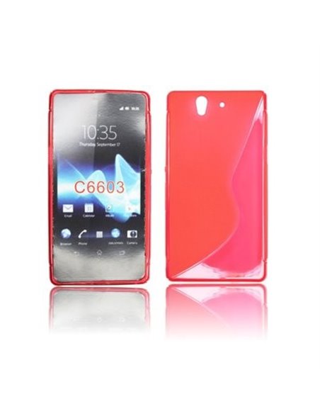 CUSTODIA GEL TPU SILICONE DOUBLE per SONY XPERIA Z, LT36I, L36H, C6603 COLORE ROSSO