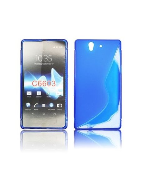 CUSTODIA GEL TPU SILICONE DOUBLE per SONY XPERIA Z, LT36I, L36H, C6603 COLORE BLU