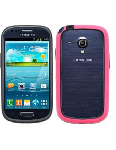 CUSTODIA BUMPER GEL TPU SILICONE SEMI-RIGIDO per SAMSUNG I8190 GALAXY S3 MINI, I8200 GALAXY S3 MINI VE COLORE ROSA