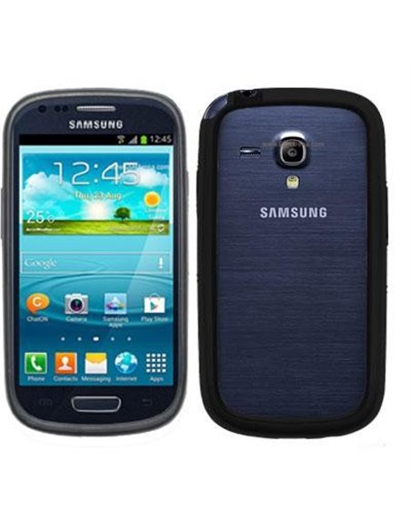 CUSTODIA BUMPER GEL TPU SILICONE SEMI-RIGIDO per SAMSUNG I8190 GALAXY S3 MINI, I8200 GALAXY S3 MINI VE COLORE NERO