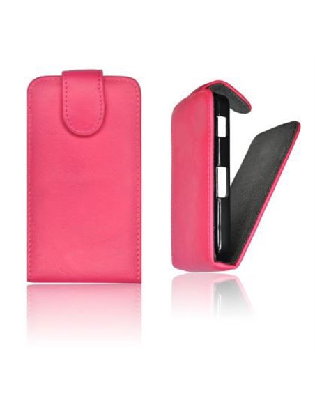 CUSTODIA VERTICALE FLIP PELLE per NOKIA LUMIA 510 COLORE ROSA