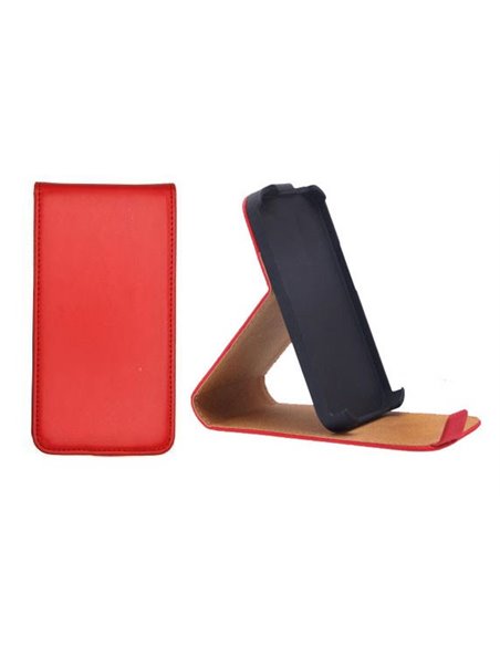 CUSTODIA VERTICALE SLIM FLIP PELLE CON STAND per NOKIA LUMIA 610 COLORE ROSSO