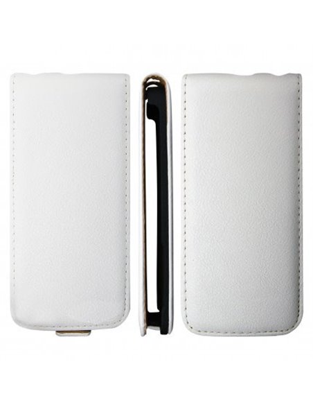 CUSTODIA VERTICALE SLIM FLIP VERA PELLE per SAMSUNG I9300 GALAXY S3, I9305 GALAXY S3 LTE 4G COLORE BIANCO