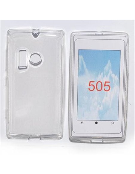 CUSTODIA GEL TPU SILICONE per NOKIA LUMIA 505 COLORE BIANCO