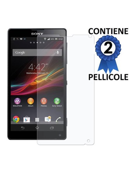 PELLICOLA PROTEGGI DISPLAY SONY XPERIA ZL LTE, C6503, C6502, C6506, HSPA+, L35H CONFEZIONE 2 PEZZI