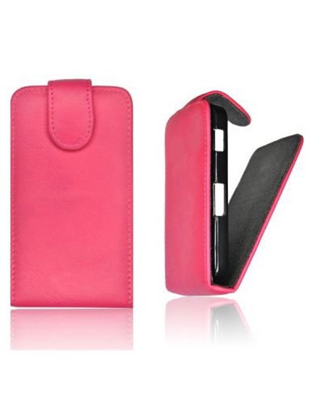 CUSTODIA VERTICALE FLIP PELLE per SONY XPERIA Z LT36I, L36H, C6603 COLORE ROSA