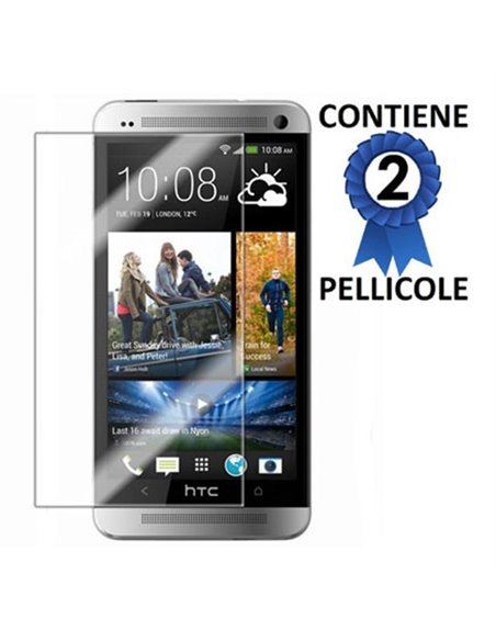 PELLICOLA PROTEGGI DISPLAY HTC ONE, M7 CONFEZIONE 2 PEZZI
