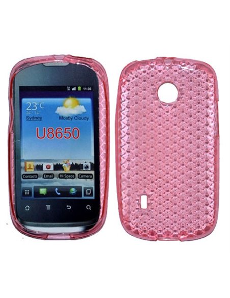 CUSTODIA GEL TPU SILICONE SEMI-RIGIDA per HUAWEI SONIC U8650, SONIC 2 U8661 COLORE ROSA