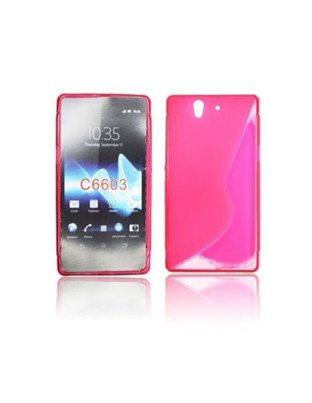 CUSTODIA GEL TPU SILICONE DOUBLE per SONY XPERIA Z, LT36I, L36H, C6603 COLORE ROSA