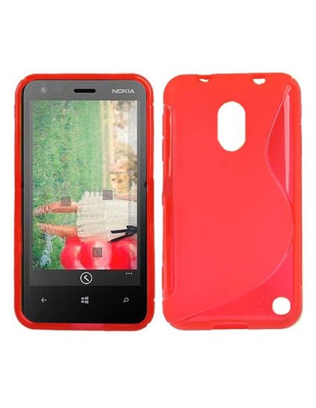 CUSTODIA GEL TPU SILICONE DOUBLE NOKIA LUMIA 620 COLORE ROSSO