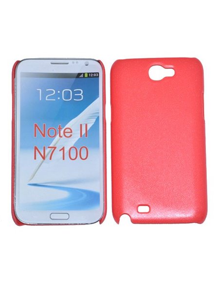 CUSTODIA BACK RIGIDA per SAMSUNG NOTE2 GALAXY N7100, N7105 COLORE ROSA PLASTIFICATO EFFETTO PELLE