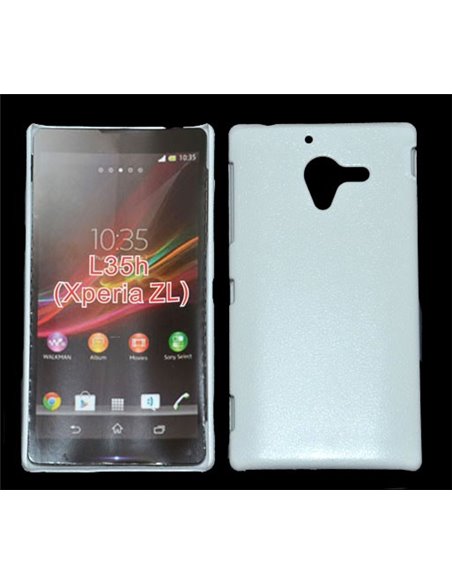 CUSTODIA BACK RIGIDA per SONY XPERIA ZL LTE, C6503, C6502, C6506, HSPA+, L35H COLORE BIANCO PLASTIFICATO EFFETTO PELLE