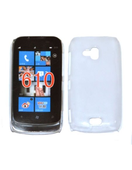 CUSTODIA BACK RIGIDA SLIM DA 0,35mm per NOKIA LUMIA 610 COLORE BIANCO