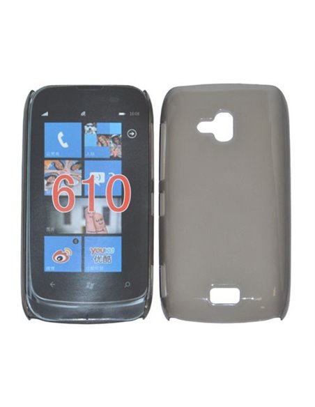 CUSTODIA BACK RIGIDA SLIM DA 0,35mm per NOKIA LUMIA 610 COLORE NERO