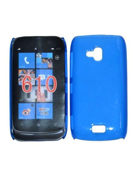 CUSTODIA BACK RIGIDA SLIM DA 0,35mm per NOKIA LUMIA 610 COLORE BLU