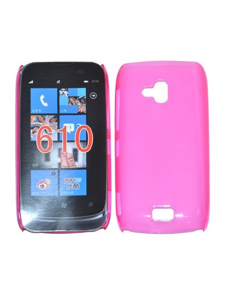 CUSTODIA BACK RIGIDA SLIM DA 0,35mm per NOKIA LUMIA 610 COLORE ROSA