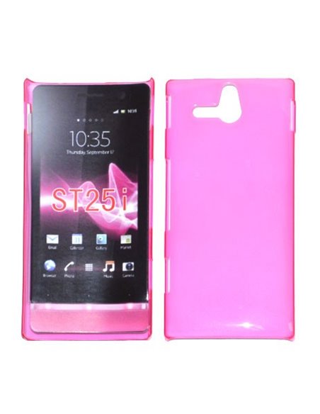 CUSTODIA BACK RIGIDA SLIM DA 0,35mm per SONY XPERIA U ST25I COLORE ROSA