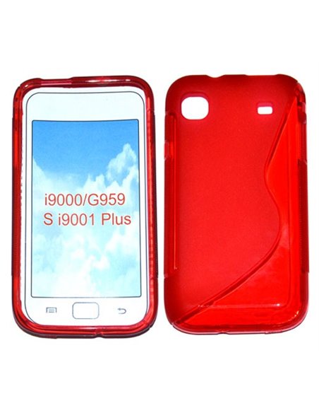 CUSTODIA GEL TPU SILICONE DOUBLE per SAMSUNG I9000 Galaxy S COLORE ROSSO