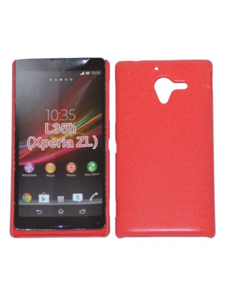 CUSTODIA BACK RIGIDA per SONY XPERIA ZL LTE, C6503, C6502, C6506, HSPA+, L35H COLORE ROSSO PLASTIFICATO EFFETTO PELLE