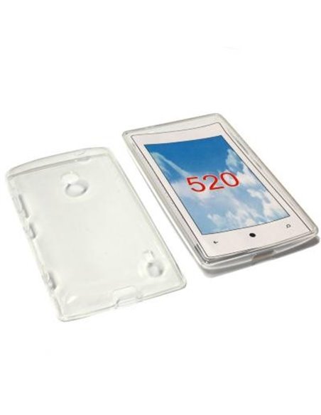 CUSTODIA GEL TPU SILICONE per NOKIA LUMIA 520, LUMIA 525 COLORE BIANCO