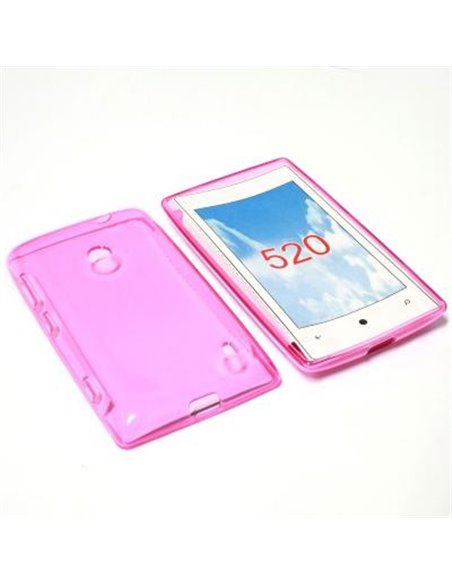 CUSTODIA GEL TPU SILICONE per NOKIA LUMIA 520, LUMIA 525 COLORE ROSA