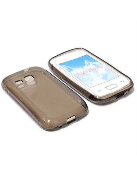 CUSTODIA GEL TPU SILICONE per SAMSUNG S6310 GALAXY YOUNG, S6312 GALAXY YOUNG DUOS COLORE NERO