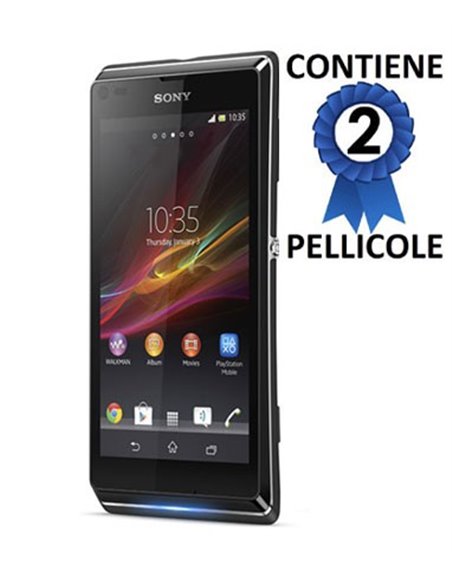 PELLICOLA PROTEGGI DISPLAY SONY XPERIA L C2105, C2104, S36H CONFEZIONE 2 PEZZI