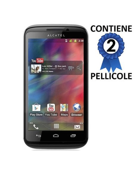 PELLICOLA PROTEGGI DISPLAY ALCATEL ONE TOUCH 993, OT-993 CONFEZIONE 2 PEZZI