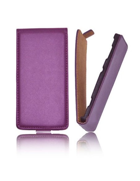 CUSTODIA VERTICALE SLIM FLIP PELLE per SONY ST26I XPERIA J COLORE VIOLA