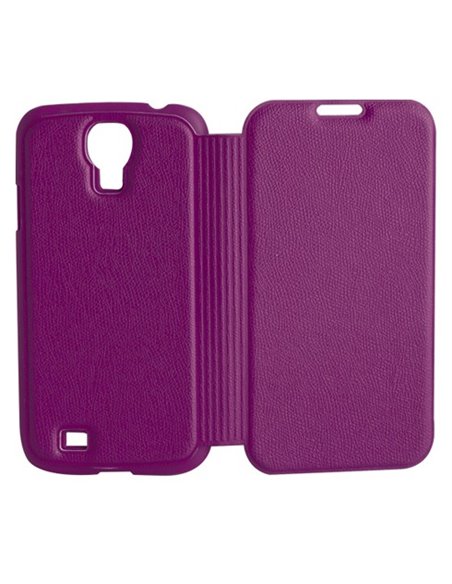 CUSTODIA FLIP BOOK PELLE per SAMSUNG I9500 GALAXY S4, I9505, I9502 COLORE VIOLA