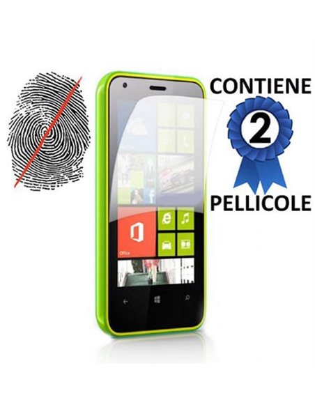 PELLICOLA PROTEGGI DISPLAY ANTI IMPRONTA NOKIA LUMIA 620 CONFEZIONE 2 PEZZI