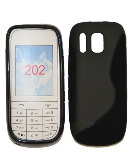 CUSTODIA GEL TPU SILICONE DOUBLE NOKIA ASHA 202 COLORE NERO