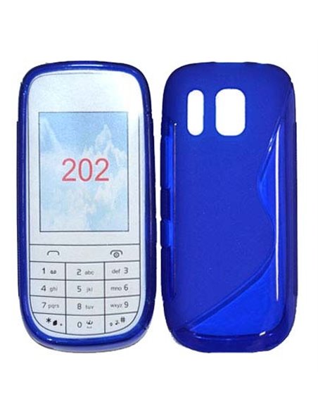 CUSTODIA GEL TPU SILICONE DOUBLE NOKIA ASHA 202 COLORE BLU