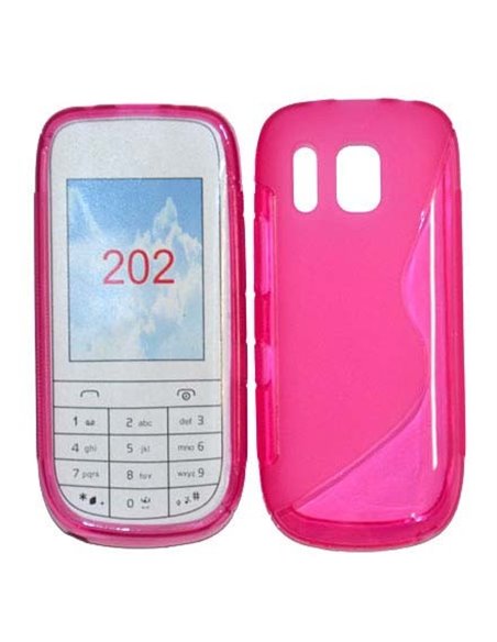 CUSTODIA GEL TPU SILICONE DOUBLE NOKIA ASHA 202 COLORE ROSA