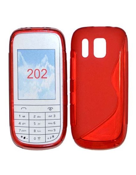 CUSTODIA GEL TPU SILICONE DOUBLE NOKIA ASHA 202 COLORE ROSSO