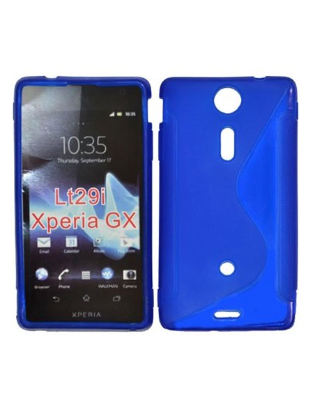 CUSTODIA GEL TPU SILICONE DOUBLE per SONY XPERIA XT LT29I HAYABUSA, XPERIA GX COLORE BLU