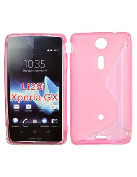 CUSTODIA GEL TPU SILICONE DOUBLE per SONY XPERIA XT LT29I HAYABUSA, XPERIA GX COLORE ROSA