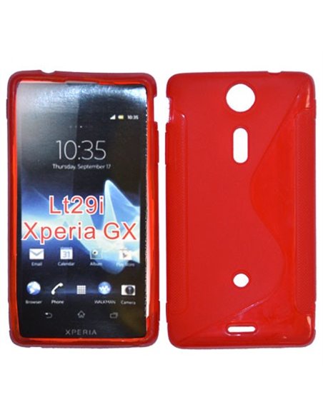 CUSTODIA GEL TPU SILICONE DOUBLE per SONY XPERIA XT LT29I HAYABUSA, XPERIA GX COLORE ROSSO