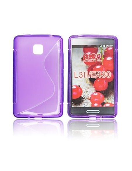 CUSTODIA GEL TPU SILICONE DOUBLE per LG OPTIMUS L3 II, E430 COLORE VIOLA