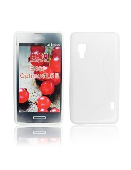 CUSTODIA GEL TPU SILICONE DOUBLE per LG OPTIMUS L5 II, E460 COLORE BIANCO