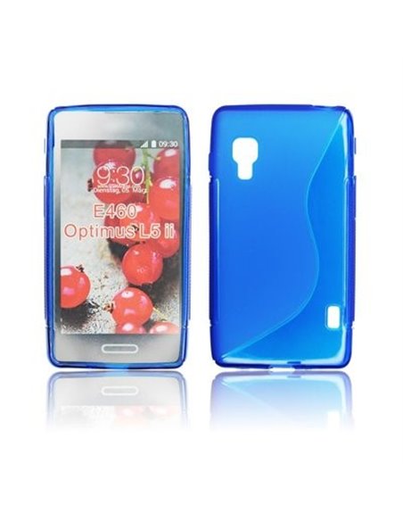 CUSTODIA GEL TPU SILICONE DOUBLE per LG OPTIMUS L5 II, E460 COLORE BLU