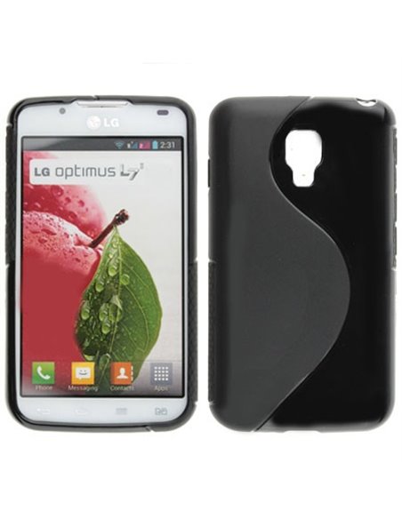 CUSTODIA GEL TPU SILICONE DOUBLE per LG L7 II DUAL, P715 COLORE NERO