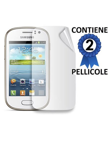 PELLICOLA PROTEGGI DISPLAY SAMSUNG S6810 GALAXY FAME, S6812 GALAXY FAME DUOS CONFEZIONE 2 PEZZI